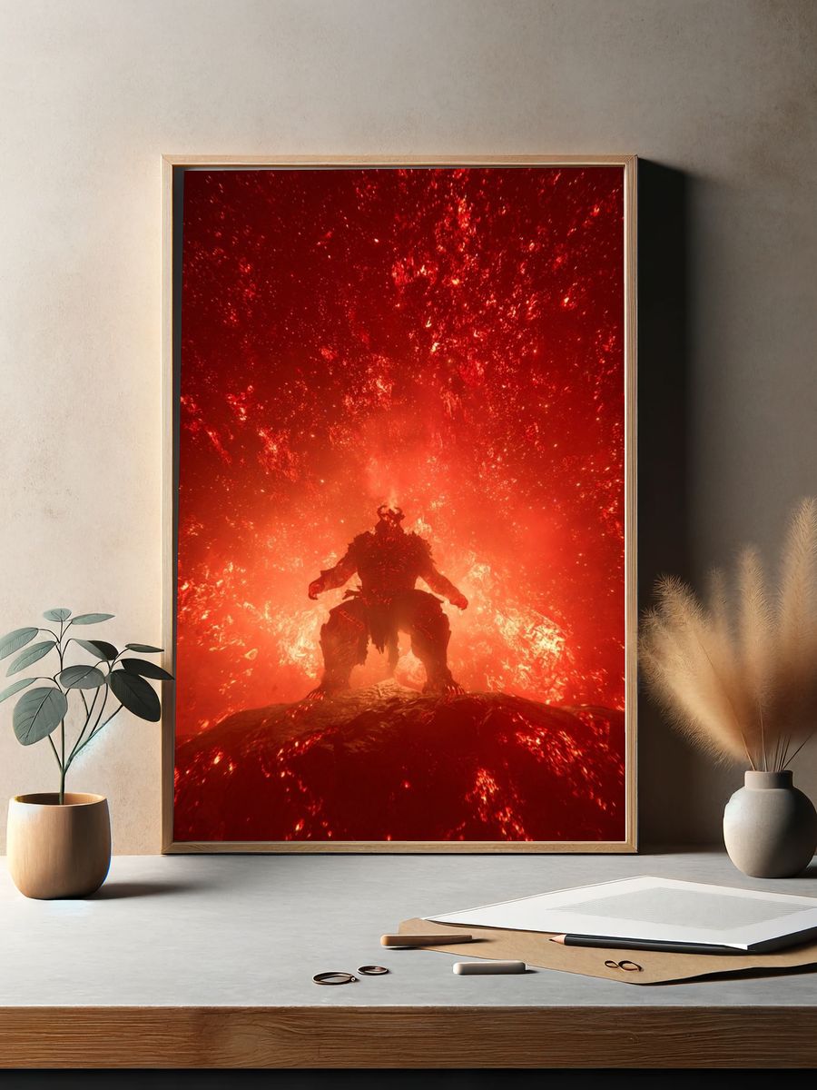 Fiery Demon — Fantasy Art Print. — room view 2