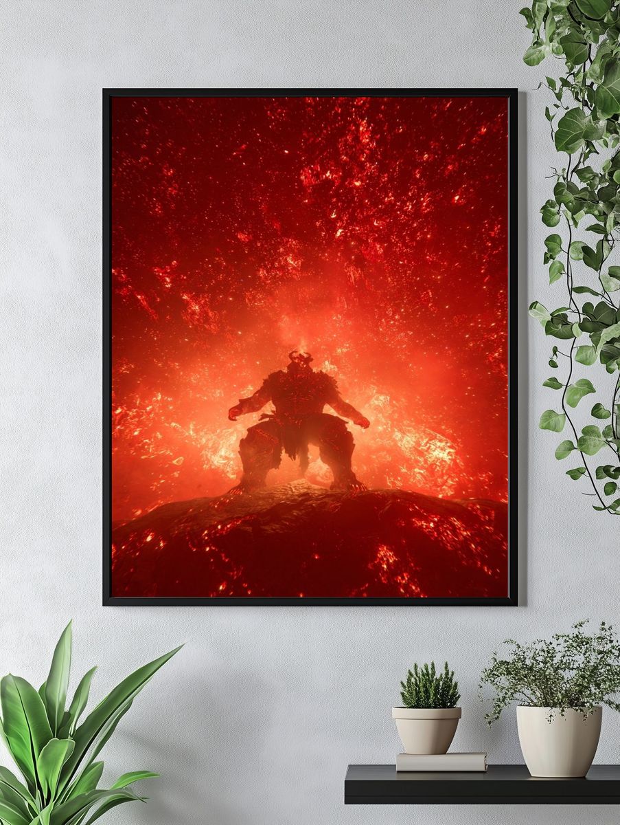 Fiery Demon — Fantasy Art Print. — room view 4