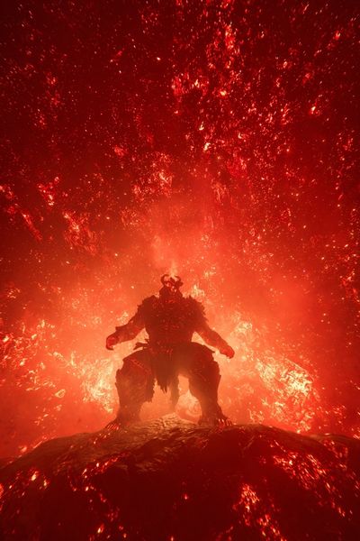 Fiery Demon — Fantasy Art Print. poster