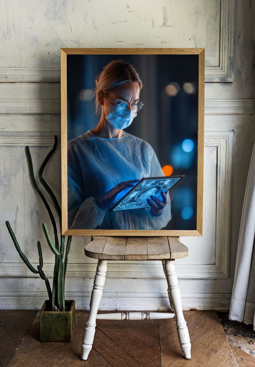 Futuristic Doctor Portrait Print. — room view 1