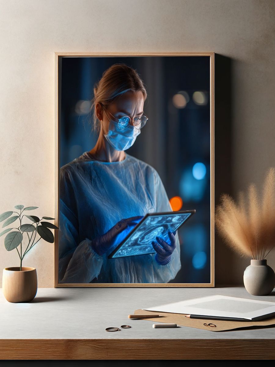 Futuristic Doctor Portrait Print. — room view 2