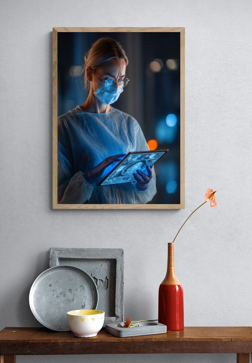 Futuristic Doctor Portrait Print. — room view 3