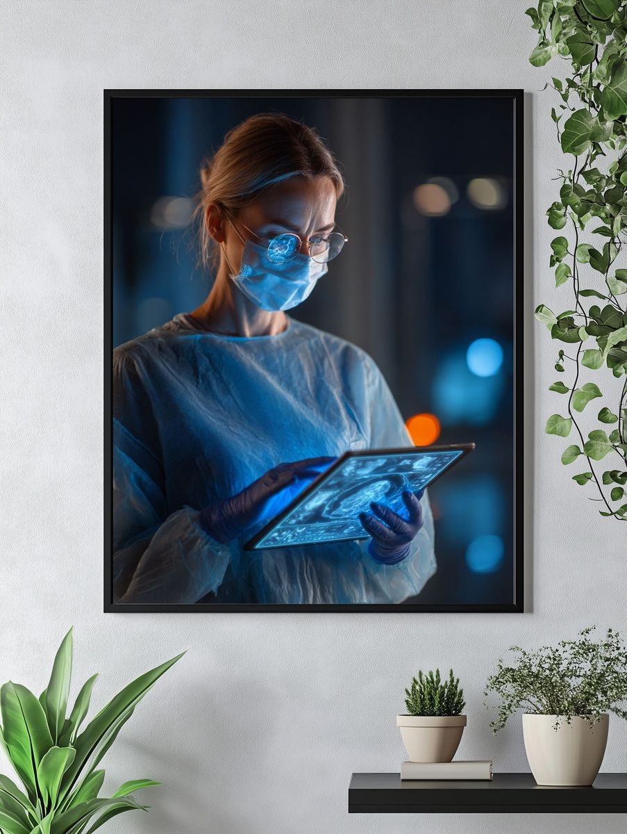 Futuristic Doctor Portrait Print. — room view 4