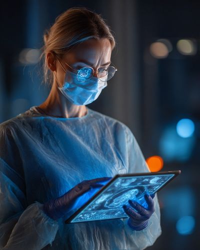 Futuristic Doctor Portrait Print. poster print