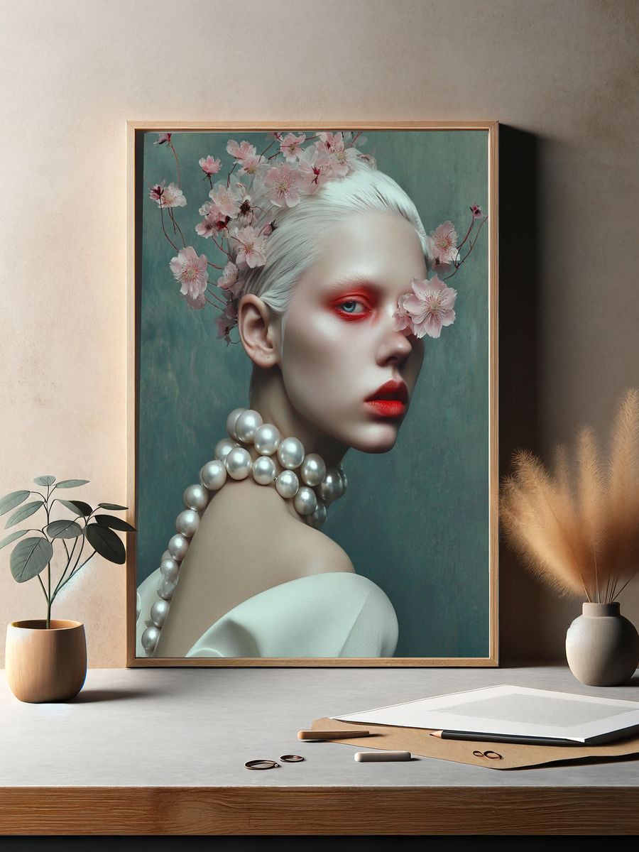 Floral Elegance Portrait Poster. — room view 2