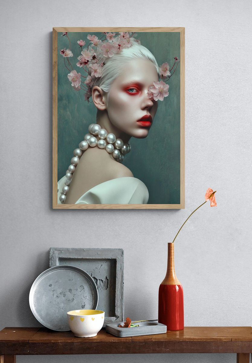 Floral Elegance Portrait Poster. — room view 3