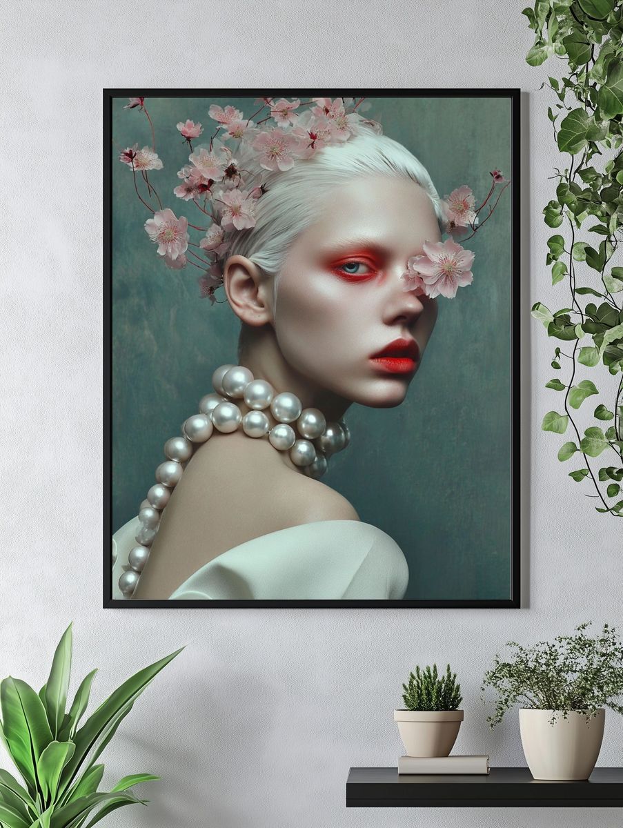 Floral Elegance Portrait Poster. — room view 4
