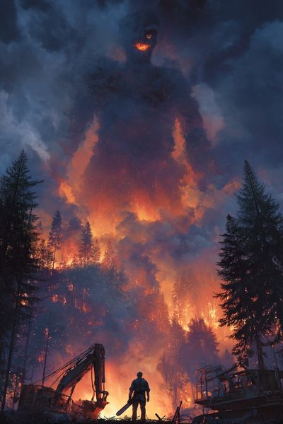 Forest Firefighter — Digital Art Print. poster