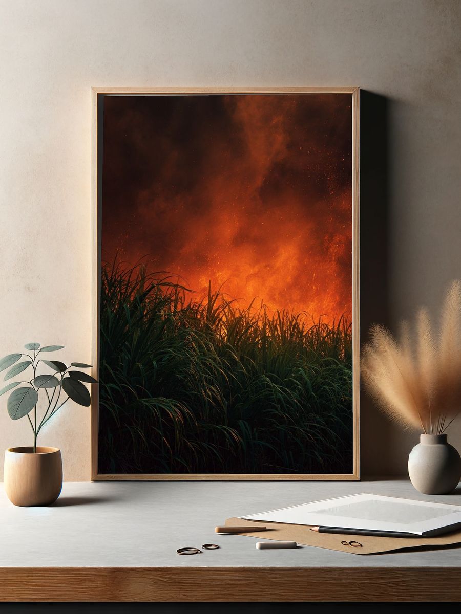 Fiery Grassland — Photography Print. — room view 2