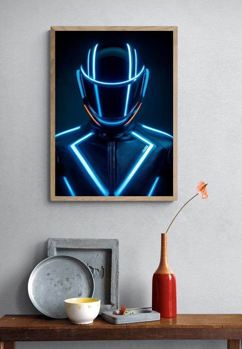 Futuristic Helmet — Sci-Fi Print. — room view 3