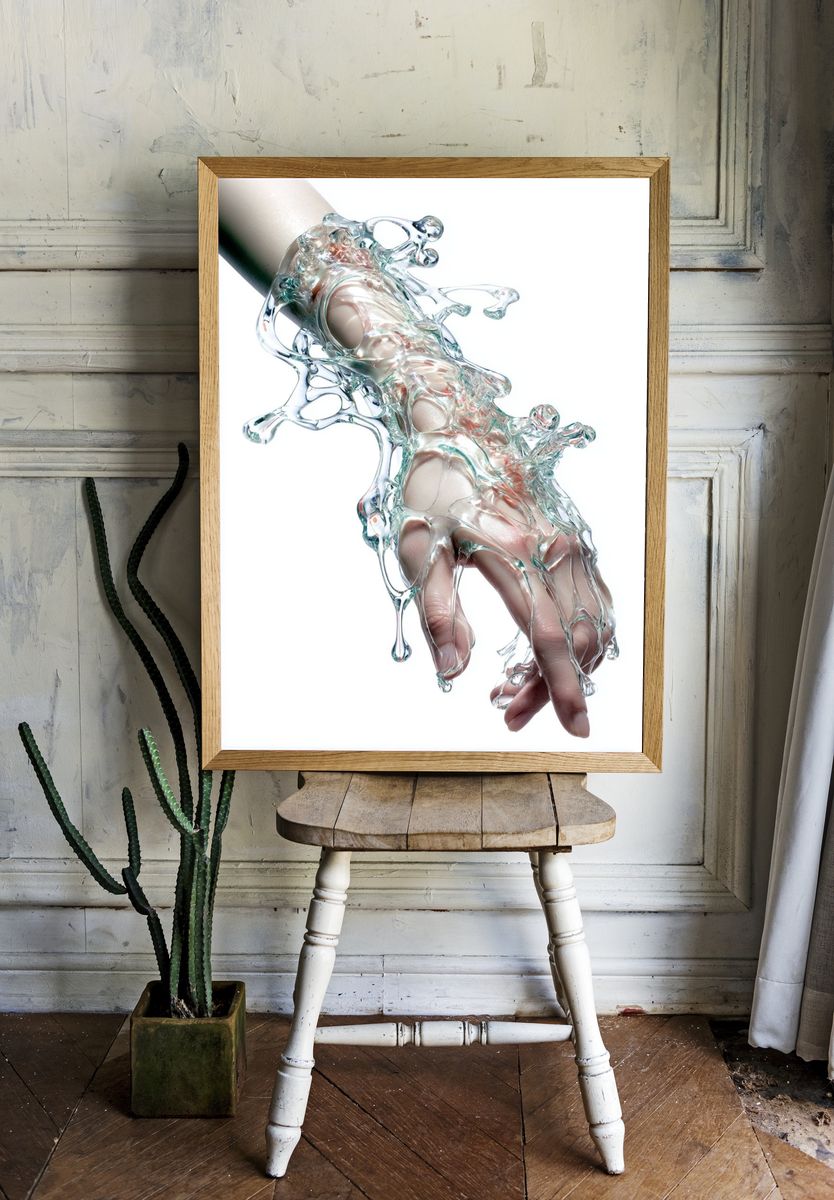 Fluid Hand Sculpture — Fine Art Print. — room view 1