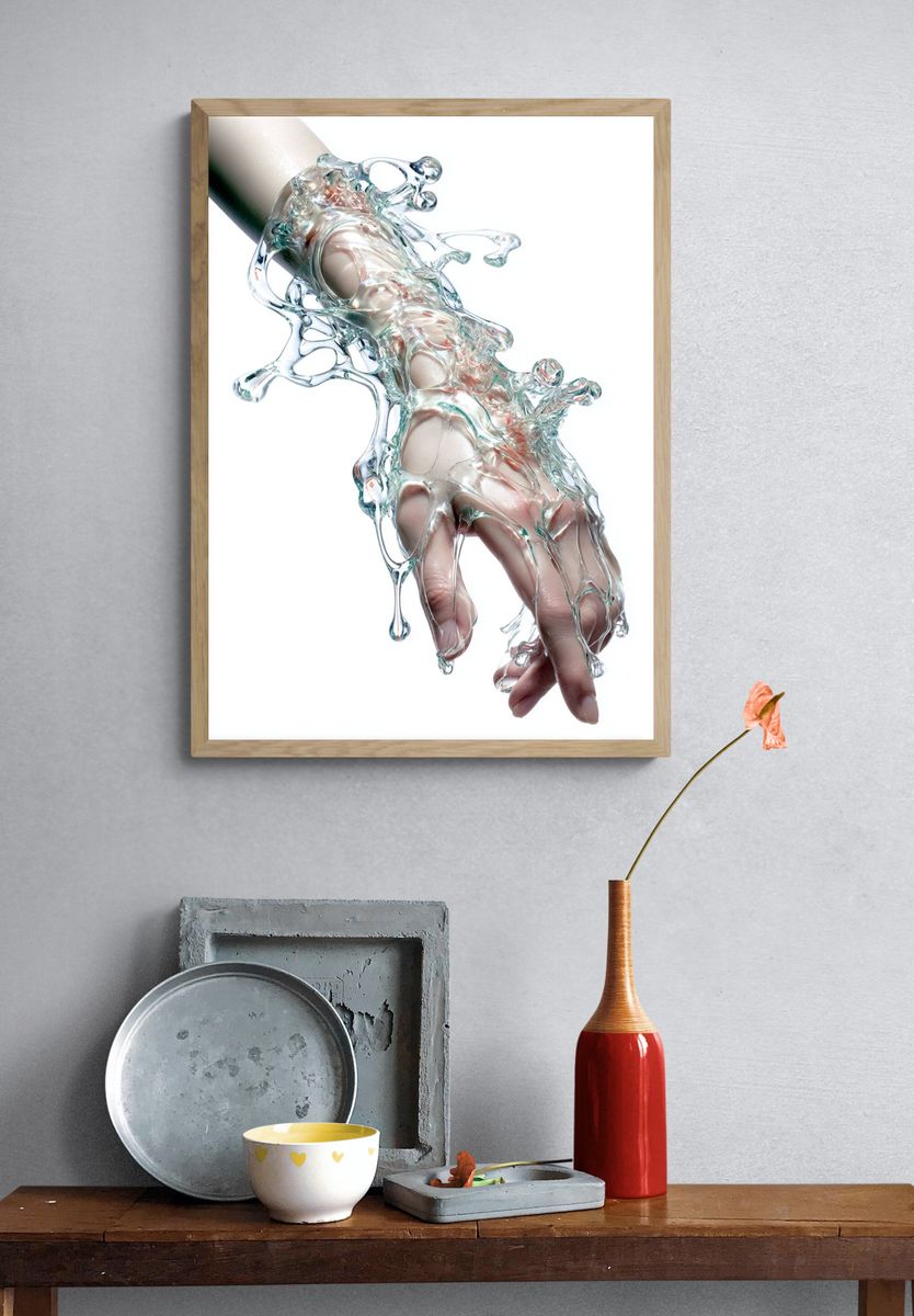 Fluid Hand Sculpture — Fine Art Print. — room view 3