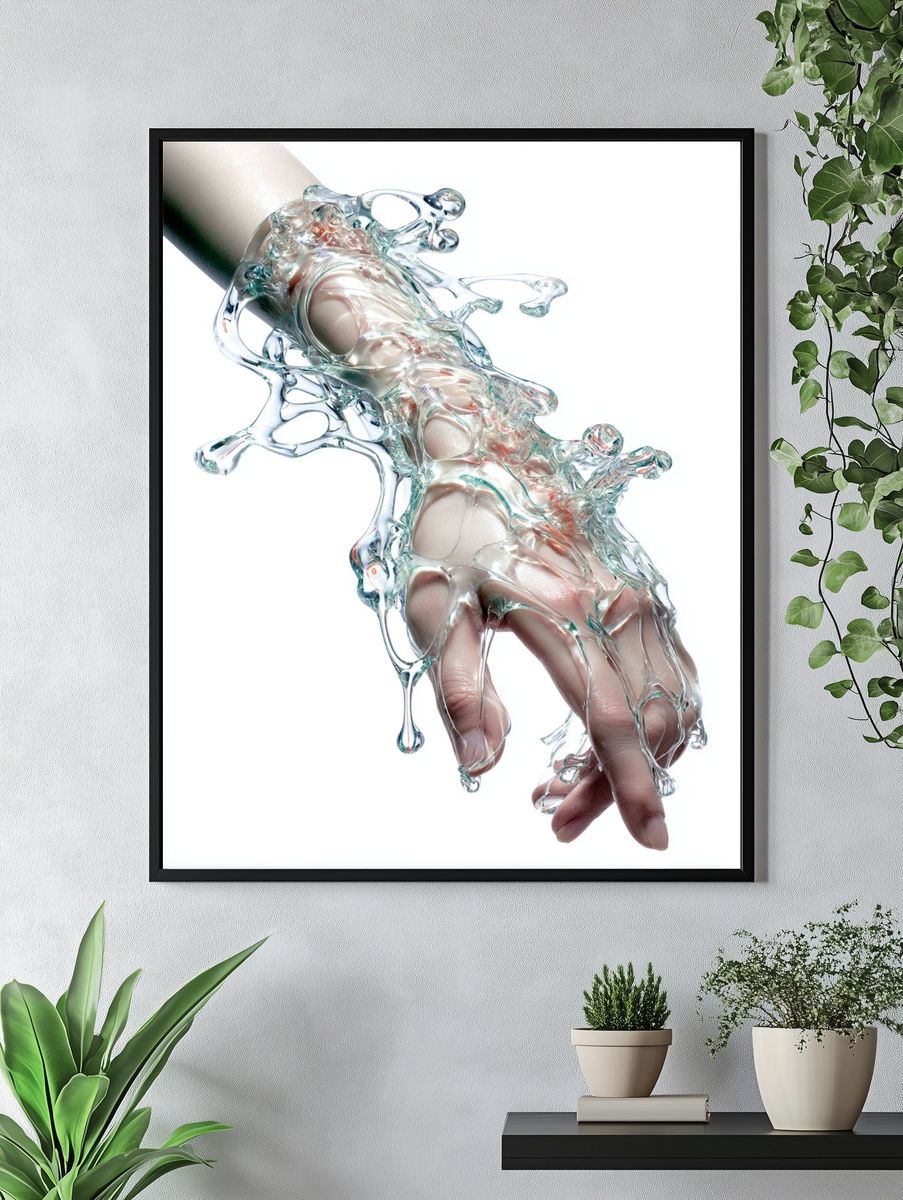 Fluid Hand Sculpture — Fine Art Print. — room view 4