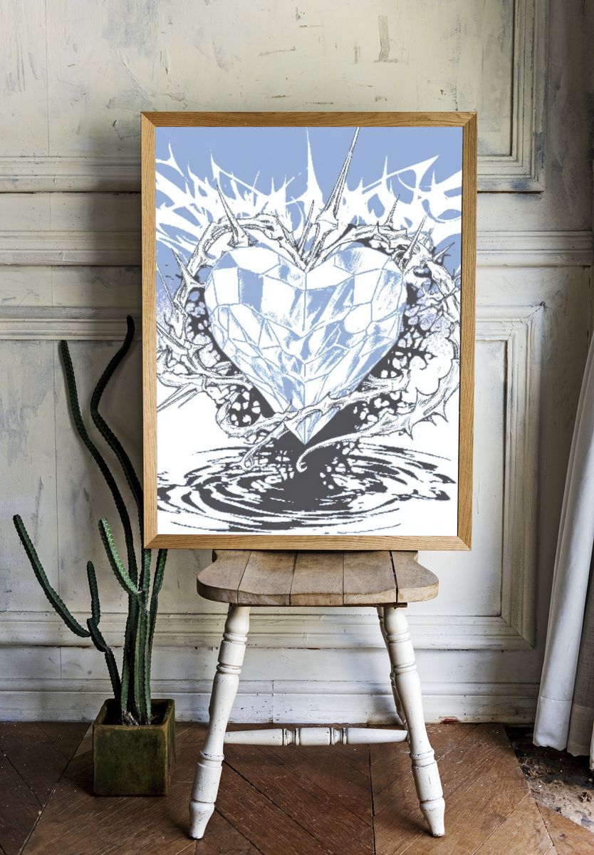 Crystal Heart Thorn Poster. — room view 1