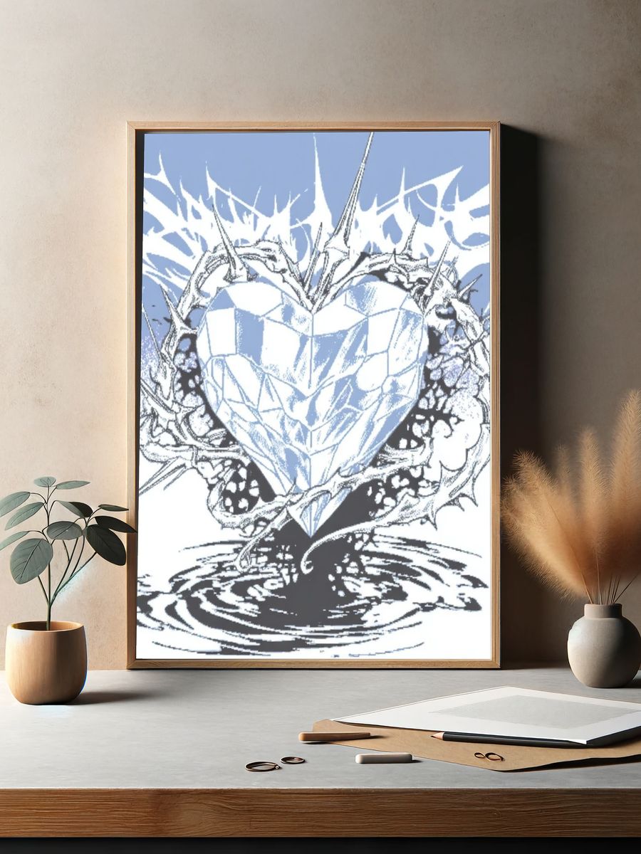 Crystal Heart Thorn Poster. — room view 2