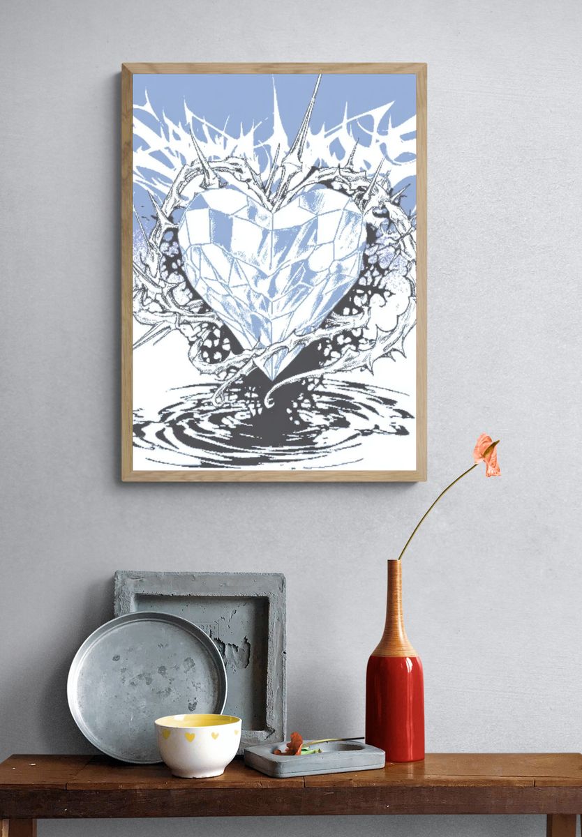 Crystal Heart Thorn Poster. — room view 3