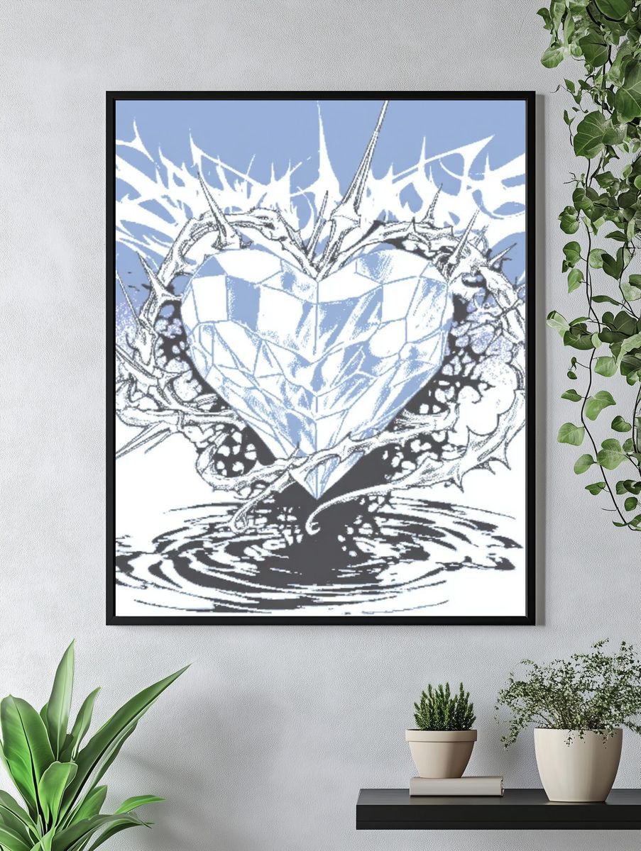 Crystal Heart Thorn Poster. — room view 4
