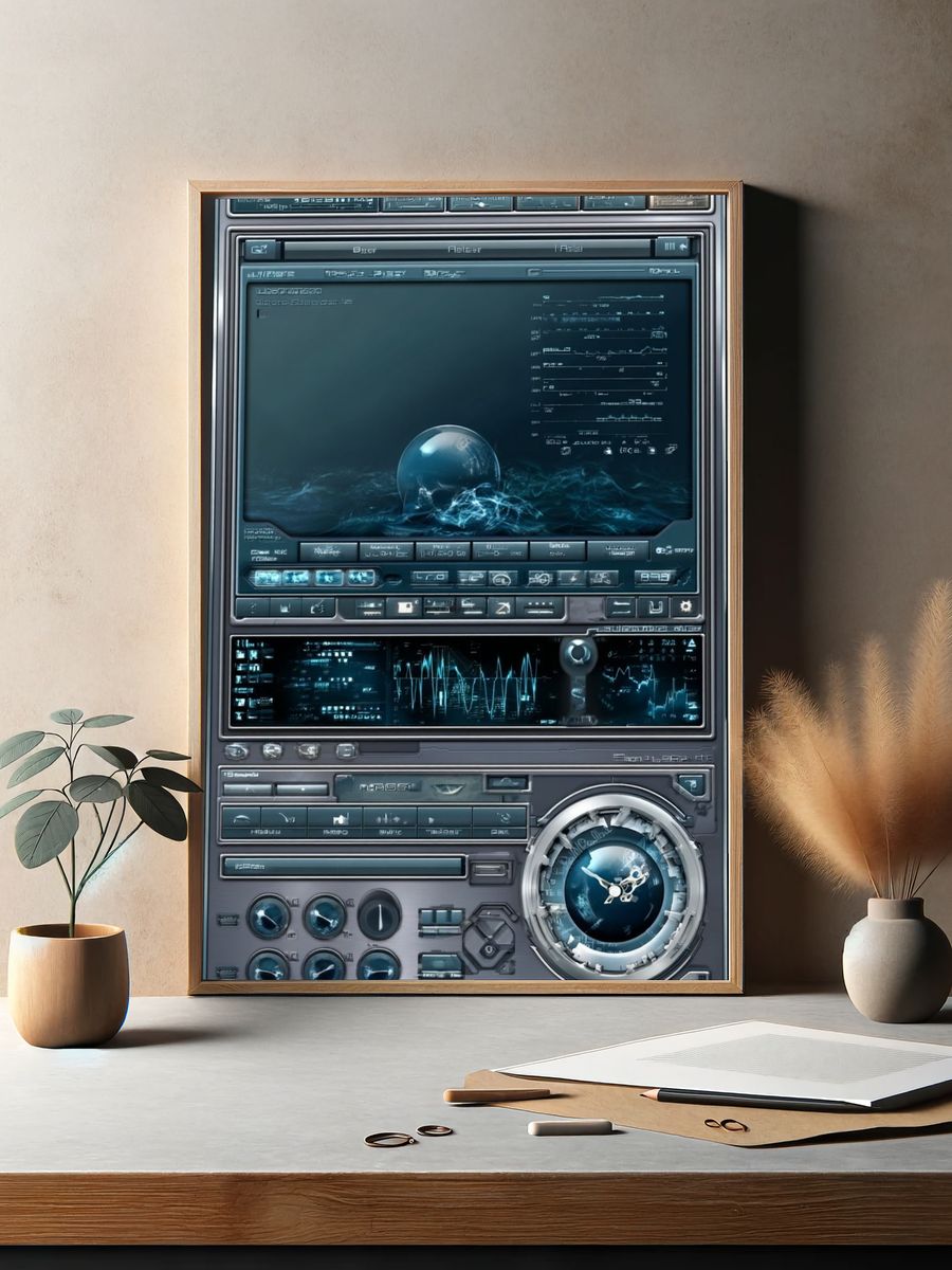 Futuristic Interface Design Poster. — room view 2