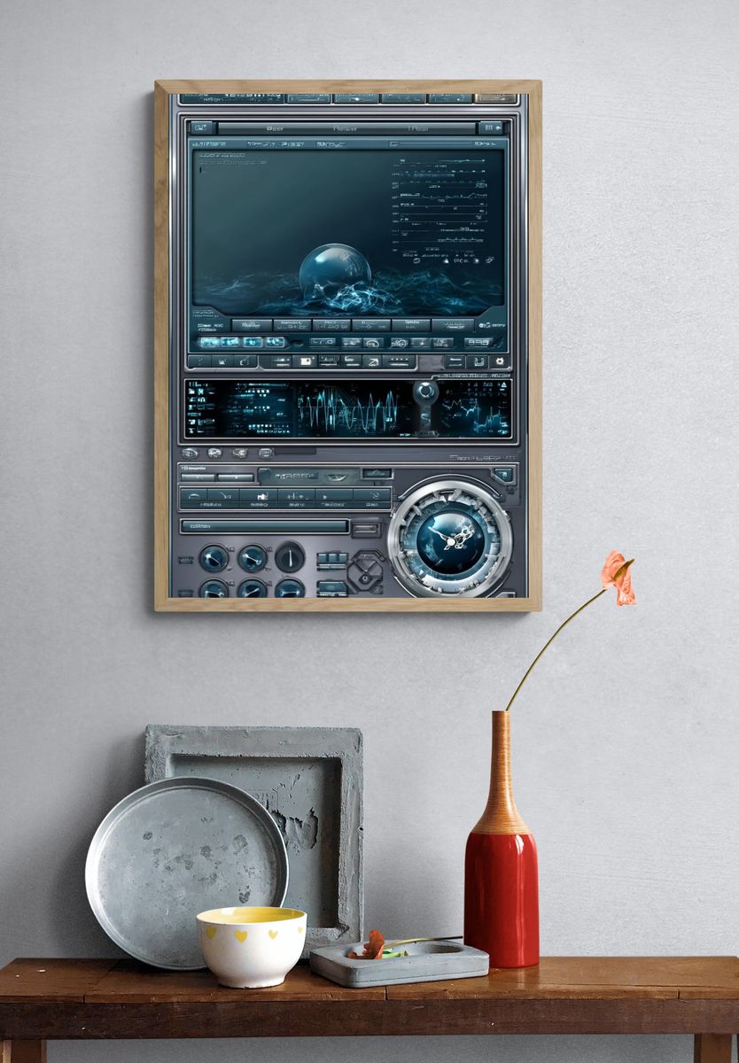 Futuristic Interface Design Poster. — room view 3