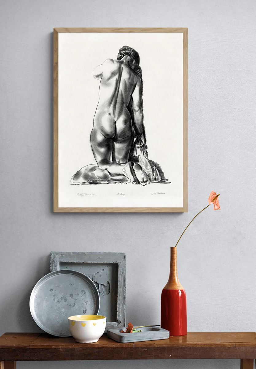 Figure Study Ink Drawing Poster. — room view 3