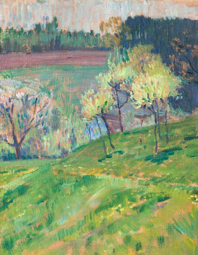 Spring Meadow Impressionist Poster. poster detail