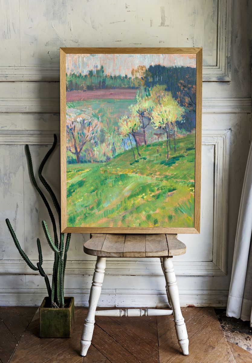 Spring Meadow Impressionist Poster. — room view 1