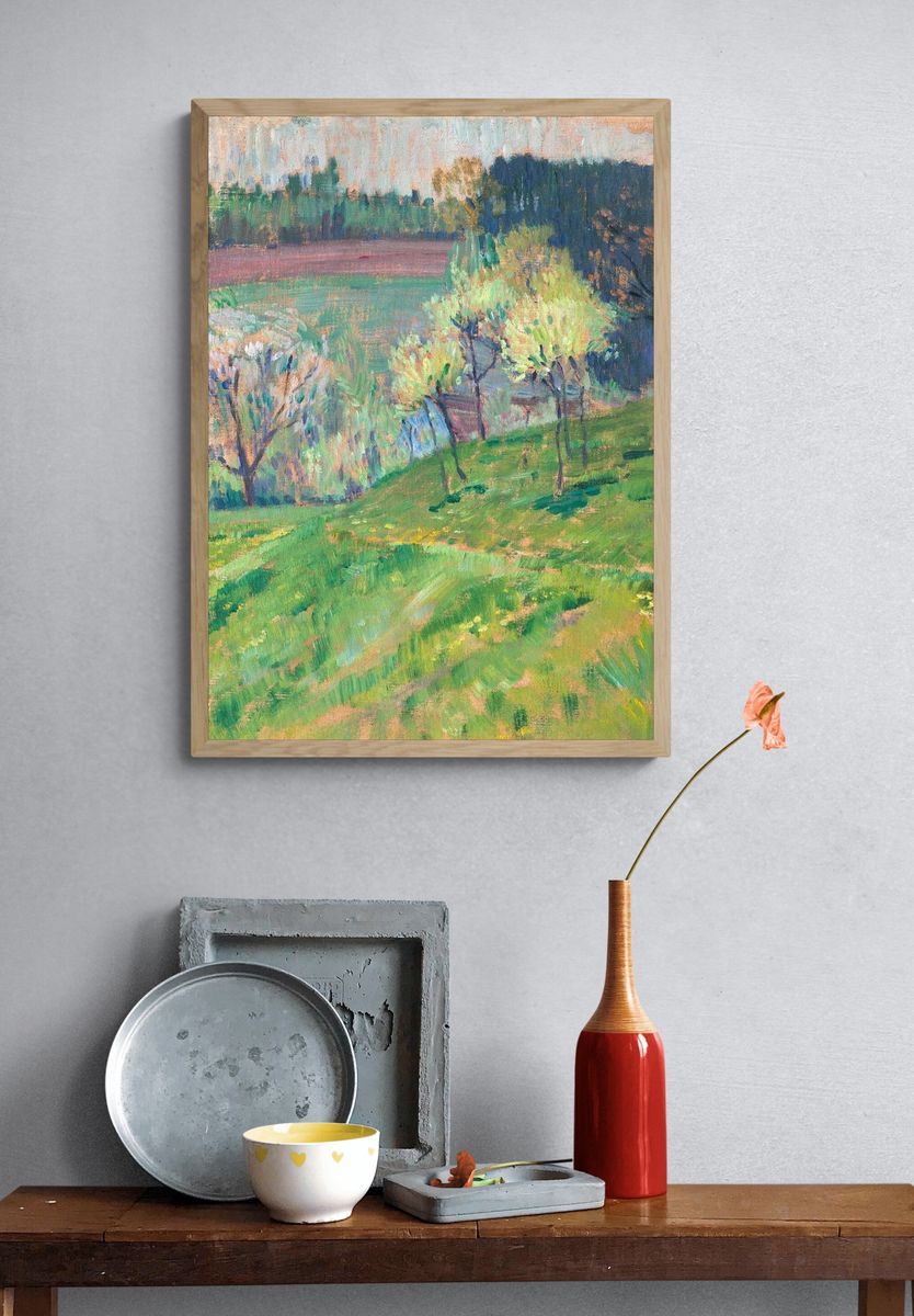 Spring Meadow Impressionist Poster. — room view 3