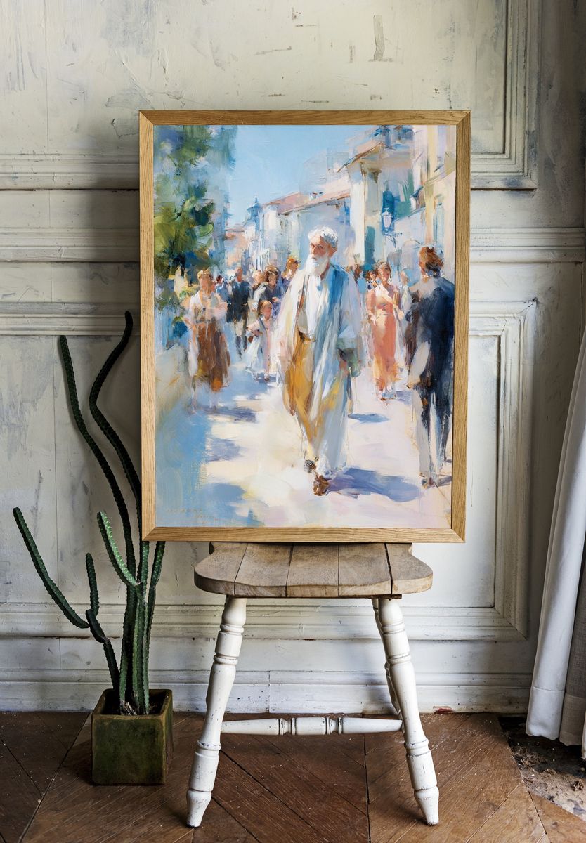 Mediterranean Street Scene Fine-Art Print. — room view 1