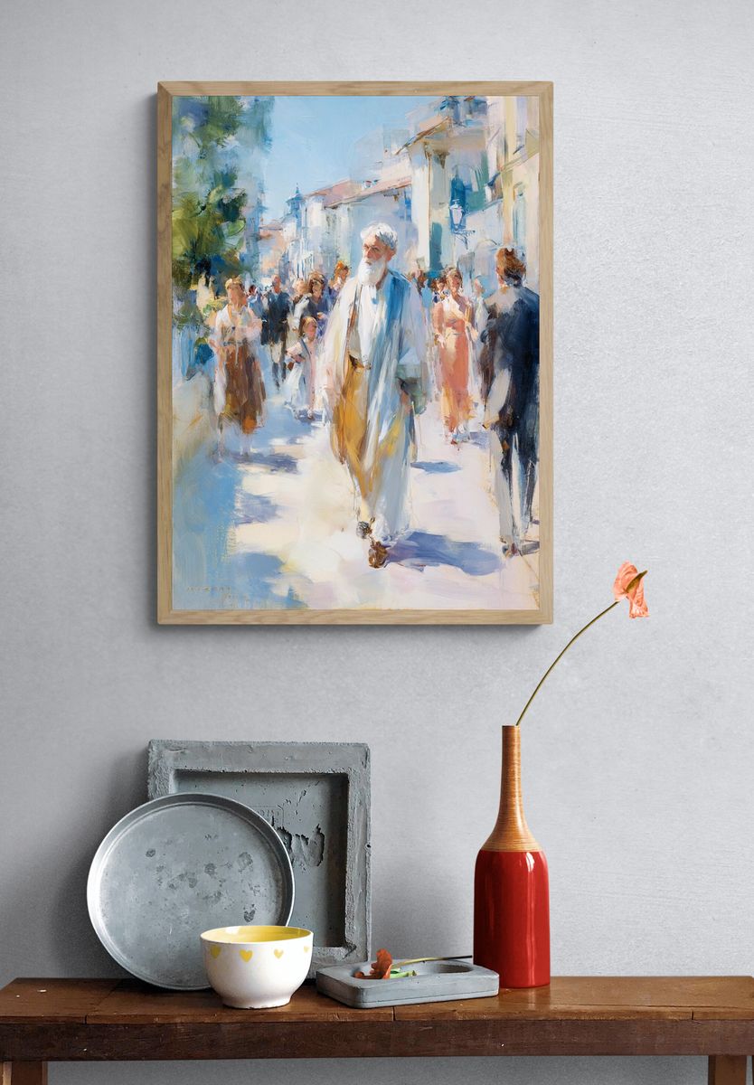 Mediterranean Street Scene Fine-Art Print. — room view 3