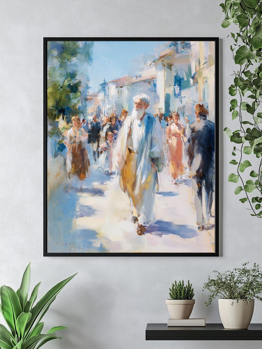 Mediterranean Street Scene Fine-Art Print. — room view 4