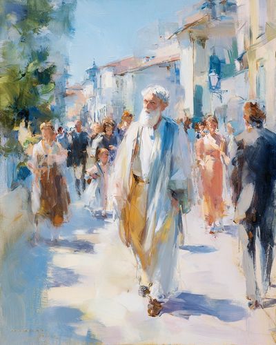 Mediterranean Street Scene Fine-Art Print. poster print