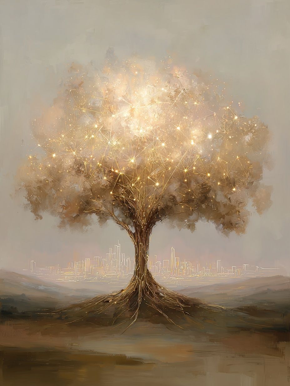 Illuminated Tree — Fine Art Print. poster — fine-art art