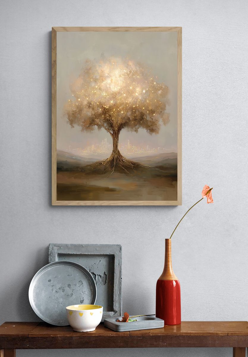 Illuminated Tree — Fine Art Print. — room view 3