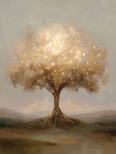 Illuminated Tree — Fine Art Print. poster
