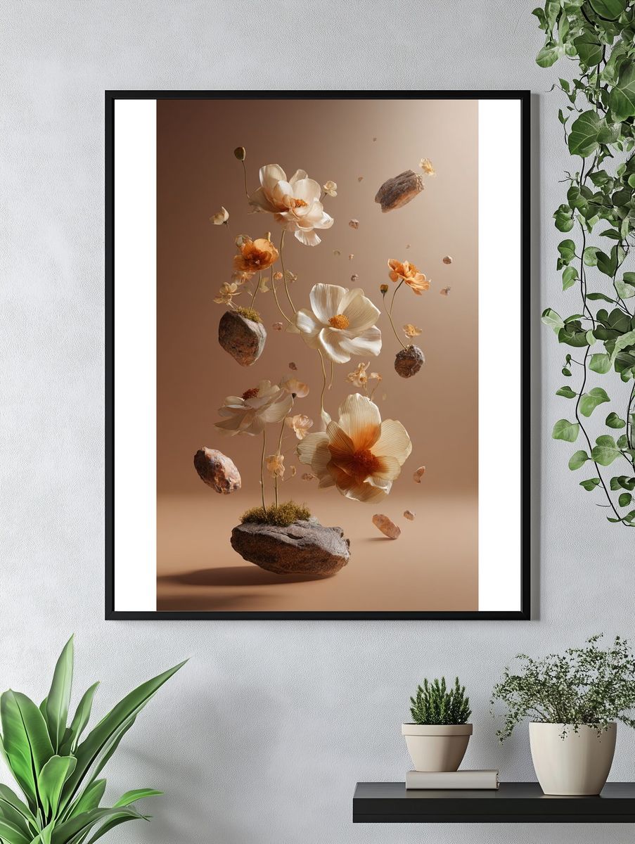 Floating Floral Arrangement — Illustration Print. — room view 4