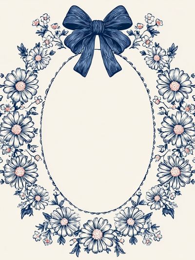 Floral Bow Frame Illustration Poster. poster print