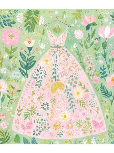 Floral Dress Illustration Poster. poster print