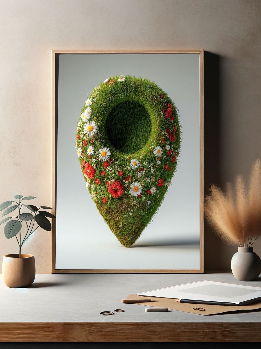 Floral Location Marker — Illustration Print. — room view 2