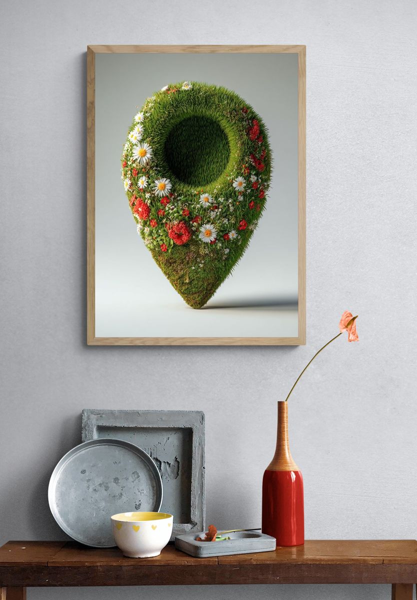 Floral Location Marker — Illustration Print. — room view 3