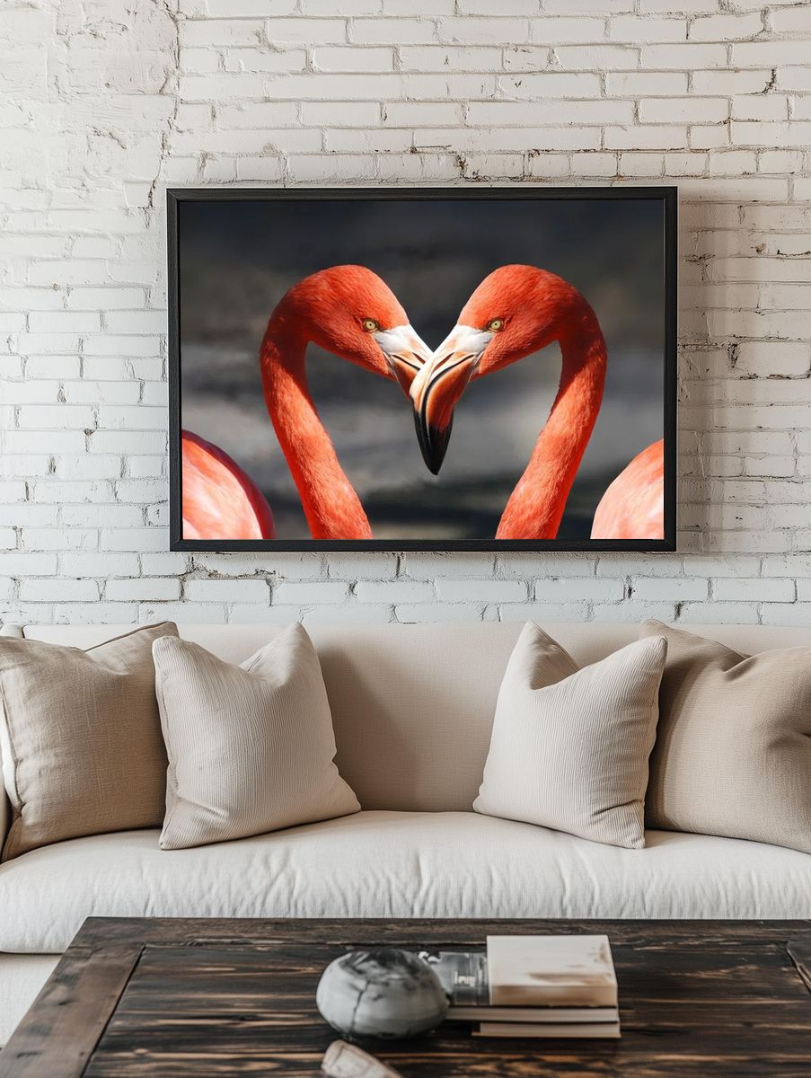 Flamingos in Love — Animal Print. — room view 1