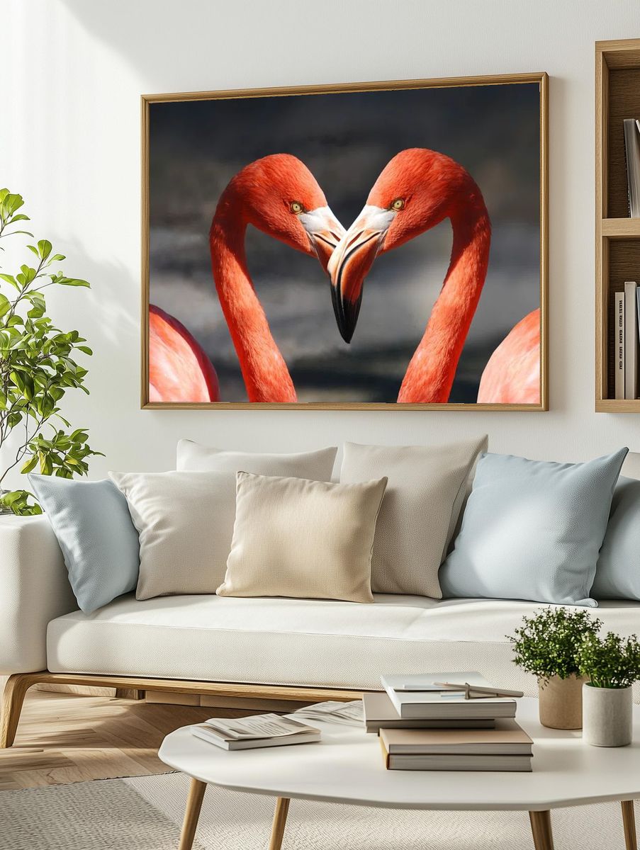 Flamingos in Love — Animal Print. — room view 2