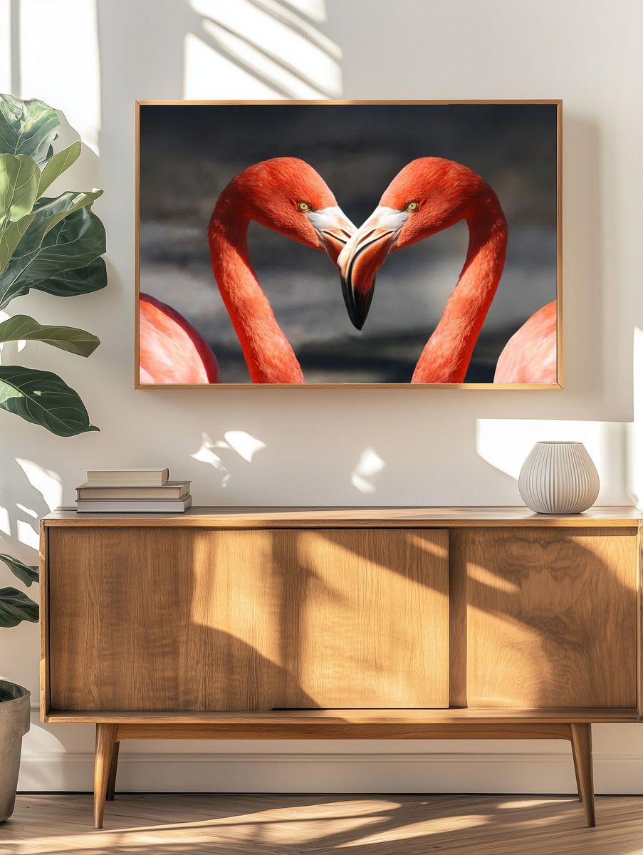 Flamingos in Love — Animal Print. — room view 3