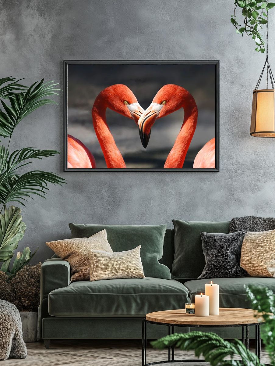 Flamingos in Love — Animal Print. — room view 4