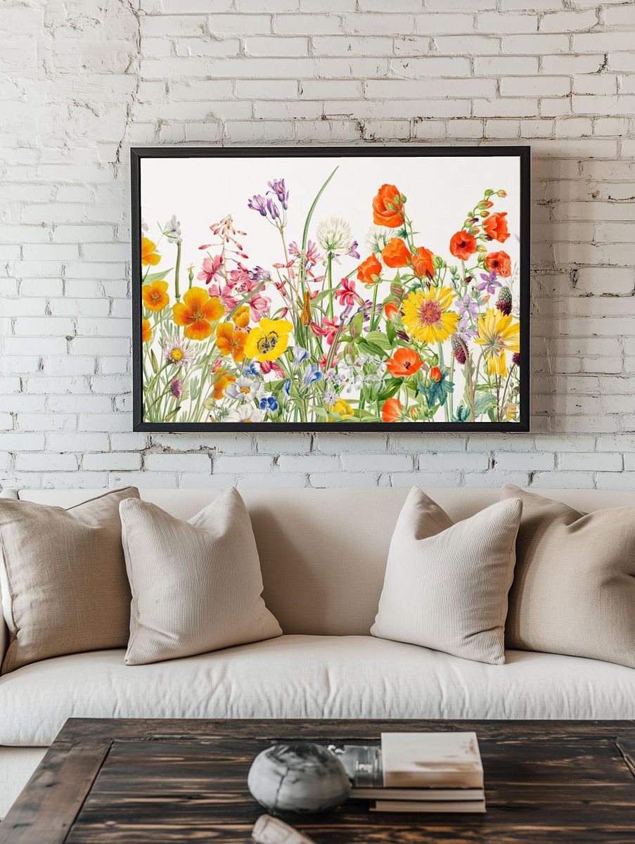 Colorful Floral Bouquet Poster. — room view 1