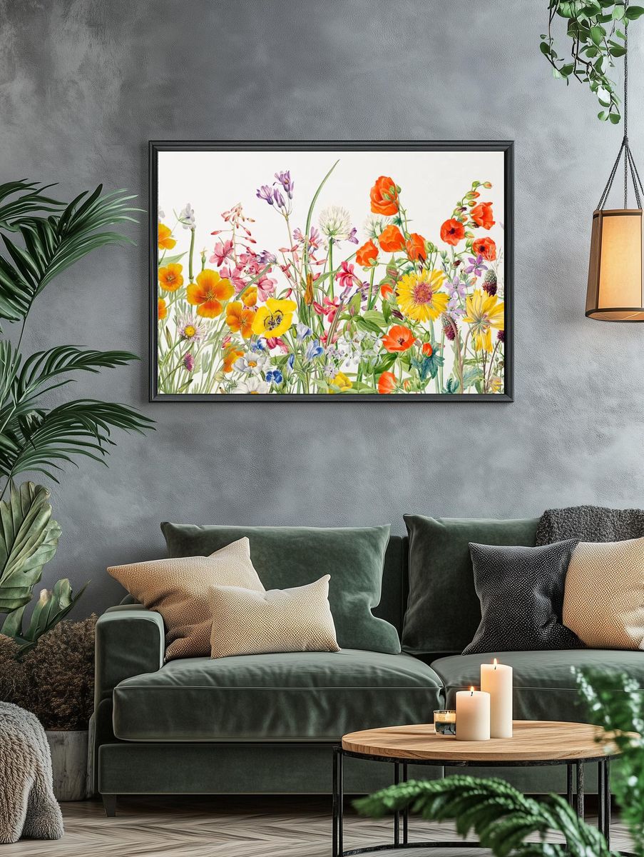 Colorful Floral Bouquet Poster. — room view 4