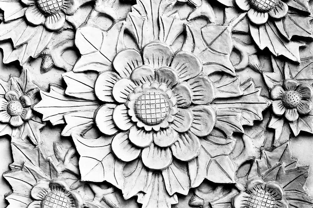 Floral Relief Sculpture Poster. poster detail