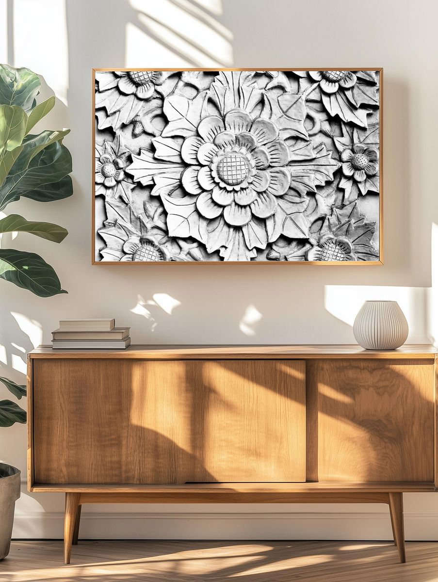 Floral Relief Sculpture Poster. — room view 3