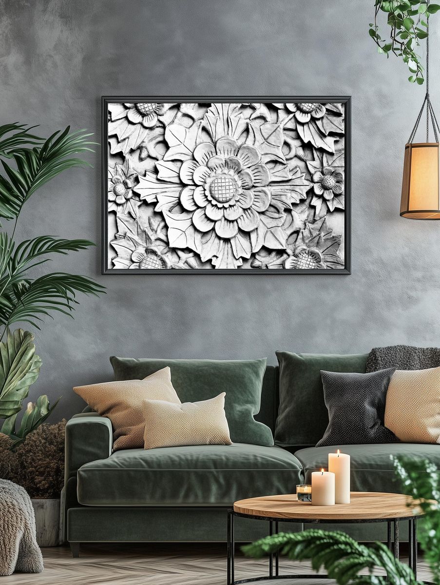 Floral Relief Sculpture Poster. — room view 4
