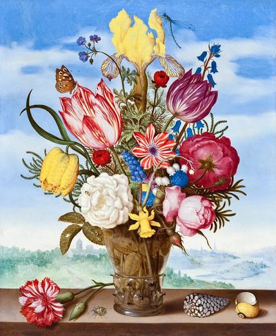 Vibrant Floral Still Life Poster. poster