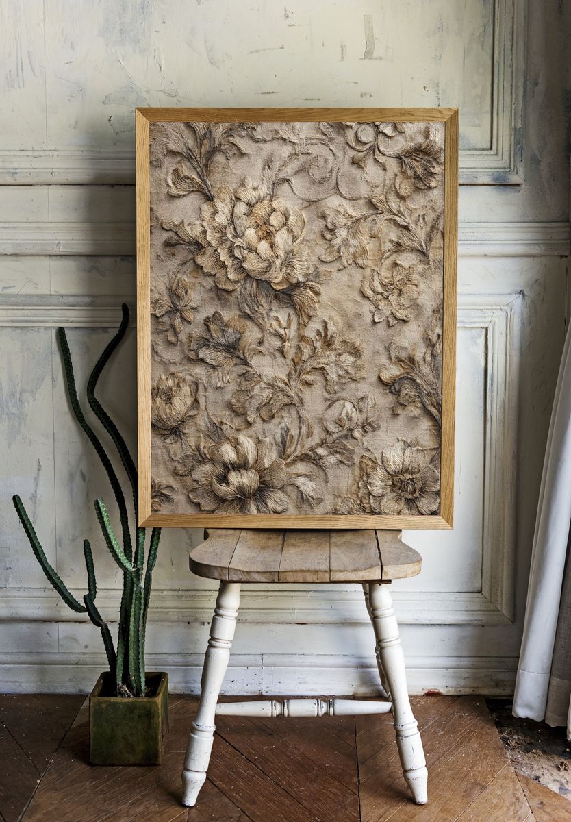 Elegant Floral Texture Poster. — room view 1